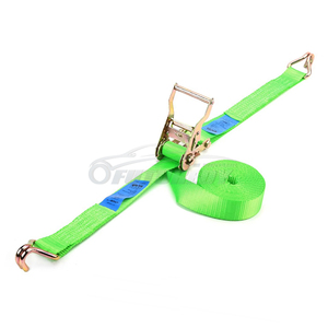 Sangle d'arrimage à cliquet de 2 pouces, 4400 LBS, avec double crochet en J, verte, pour fourgons logistiques - Product Image 2