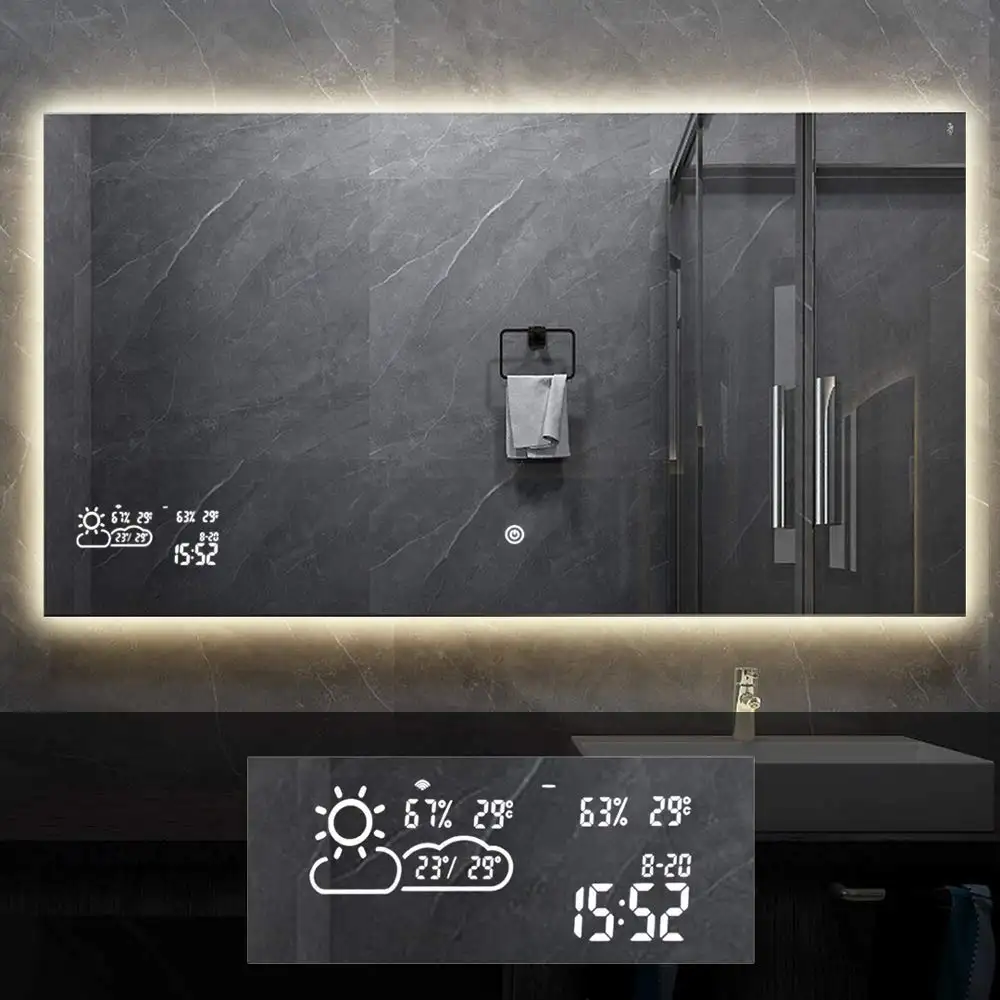 Bathroom Smart Mirror With Lights Illuminated LED Vanity Backlit Bath Mirror with Touch Sensor