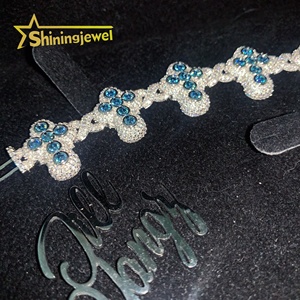 <strong>London</strong> Blue Royal Purple Fancy Gift Fine Jewelry Color Moissanite Cross Cuban <strong>Link</strong> Chain Moissanite Cuban <strong>Bracelet</strong> Cuban <strong>Links</strong> - Product Image 6
