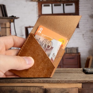 For Customized Men's Genuine Leather <b>RFID</b> Blocking Open Closure Slim Travel <b>Wallet</b> & Card Holder - Product Image 5