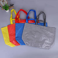 Sac fourre-tout géant en PP tissé 2026, enduit RPET, pliable, recyclable, avec logo personnalisé imprimé, sac de shopping