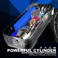 Démarreur de voiture et gonfleur de pneus 2-en-1, alimentation d'urgence multifonctionnelle pour véhicule avec pompe à air 25 cylindres