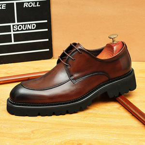 Zapatos Casuales de Punta Puntiaguda para Hombre, Transpirables, con Parte Superior de Cuero Genuino, Textura Suave, que Aumentan la Altura, para Ocasiones Formales de Negocios - Product Image 5