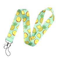 Tali Gantungan Ponsel Ramah Lingkungan Bahan Polyester Motif Ceri Alpukat Semangka Nanas Kiwi Stroberi Anggur Tali ID Card Kamera Gaya Buah