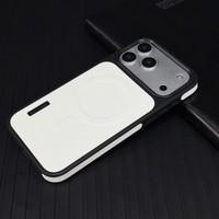 Coque de téléphone magnétique en cuir PU de couleur unie pour iPhone 12 13 14 15 16 17 Pro Max, vente en gros, protection arrière