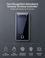 Terminale di Controllo Accessi con Riconoscimento Facciale, Sistema di Rilevamento Presenze Biometrico, Schermo Touch, Basato su Linux, Audio Unidirezionale, TCP/IP, Bluetooth