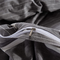 Queen Size 100% Coton Couette Housse de Couette Ensemble 3 Pièces Style Américain Literie Couette avec Fermeture Éclair Doux et Confortable