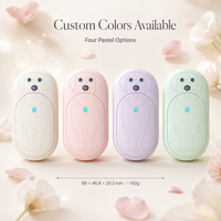 Chauffe-mains rechargeable en forme de chien mignon 2026, chauffe-poche électrique USB portable Kawaii avec lumière LED, cadeau d'hiver, Noël