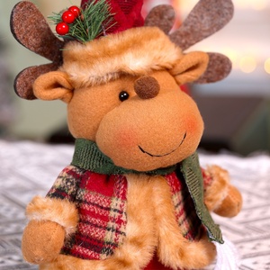 DAMAI Nuevas Decoraciones Navideñas Telescópicas, Adornos Navideños a Cuadros, Muñecos de Reno de Patas Largas, Muñecos de Nieve, Decoraciones Navideñas - Product Image 3