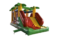 Maison gonflable en gros de rebond tropique avec le château plein d'entrain combiné de toboggan jeux gonflables parcours du combattant gonflable pour la partie