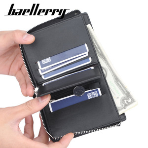 กระเป๋าสตางค์แบบสั้นสำหรับผู้ชายแบรนด์ Baellerry สีดำกาแฟ ช่องใส่บัตรหลายช่อง กระเป๋าสตางค์แบบซิปแนวตั้ง ใช้ได้ทุกวัน - Product Image 2
