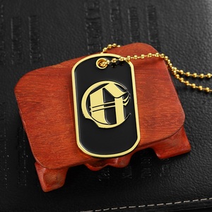 All'ingrosso medagliette per cani in lega di zinco smalto in metallo medaglietta per cani collana da <span class=keywords><strong>uomo</strong></span> Logo personalizzato lettera 3D oro argento nero collana per gli uomini - Product Image 4