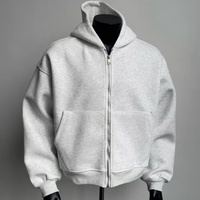 Sweat-shirt polaire zippé pour homme, couleur unie, avec poche 3D style sac à dos, tendance, décontracté, vente en gros