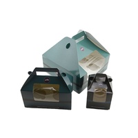 Caja de comida de boda con logotipo personalizado, embalaje transparente con ventanas, tablero de pastel, caja de pastel de cumpleaños con asa