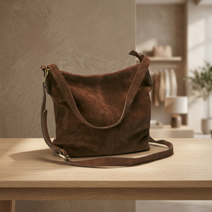 Sacs à main décontractés en cuir véritable écologiques pour femmes BS INTERNATIONAL, pochette à fermeture éclair pliable, légers, grande capacité, durables - Product Image 6