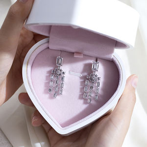 Pendientes de Diamantes de Oro Blanco PT950 MSE-866 de Messi Jewelry para Mujer - Product Image 5