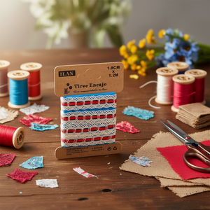 Nastri in pizzo Ilan 1,8 cm x 1,2 m rossi per artigianato e decorazioni - Product Image 2