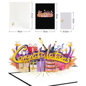 Félicitez le thème 3D Pop Up carte de voeux papier Art cadeau cartes d'<span class=keywords><strong>invitation</strong></span> ensemble pour les félicitations <span class=keywords><strong>retraite</strong></span> Promotion remise des diplômes fête - Product Image 2