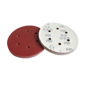 Red <strong>Sand</strong> Paper Disc with Hook and Loop 5 Inch Sanding Disc - Product Image 1