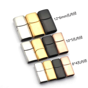 Vòng tay nam châm thời trang, vòng tay da khóa nam châm vàng, khóa nam châm thép không gỉ để làm đồ trang sức - Product Image 6