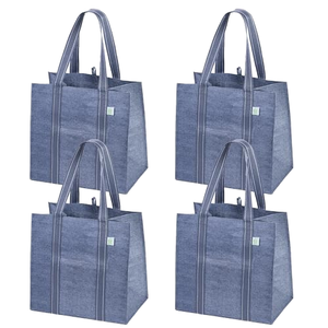 Borse a Tracolla Pieghevoli VENO in Materiale PP Riutilizzabile con Fondo Rigido Senza Chiusura, Grande Capacità per Picnic - Product Image 1
