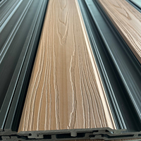Panneaux muraux décoratifs en WPC résistants aux intempéries pour l'extérieur, système de grille de façade
