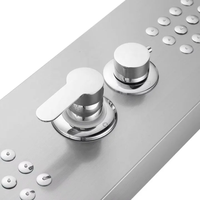 Panneau de douche Salle de bain Mural Acier inoxydable Cascade Noir Ensemble de douche Colonne Tour Massage Corps Jets Appartement Doux