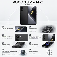 Nouveau téléphone portable intelligent POCO X8 Pro Max version mondiale d'origine avec fonctionnalités de jeu, double SIM, reconnaissance faciale, téléphone Android Xiaomi