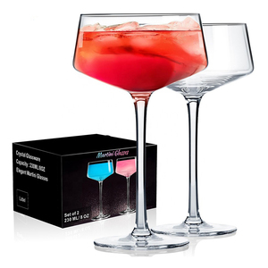 Copas de champán de cristal transparente de boca ancha, tipo torre, apilables, para cócteles - Product Image 4