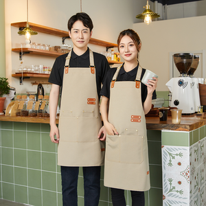 Có thể điều chỉnh cổ chống vết bẩn làm việc tạp dề bền tái sử dụng Polyester nhà bếp BIB thời trang không tay số lượng lớn tùy chọn tùy chỉnh - Product Image 1