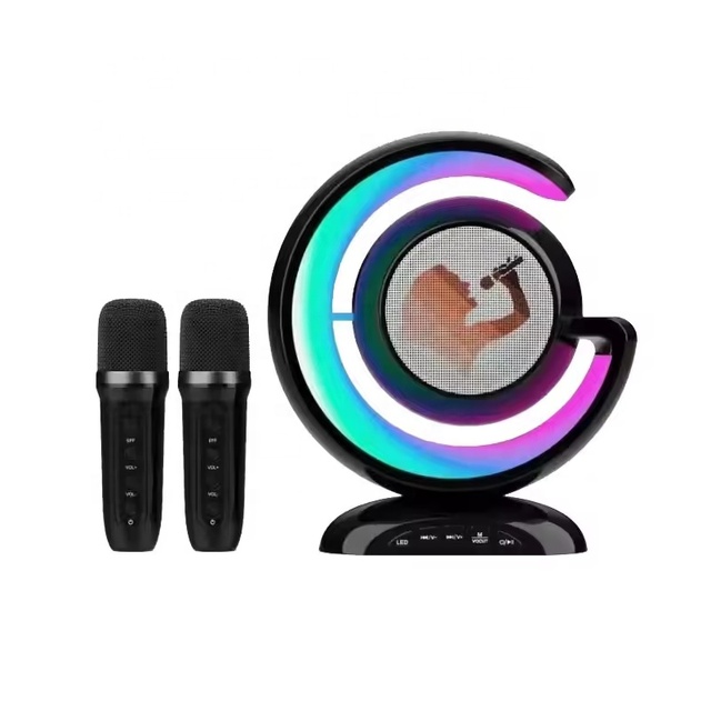 High-quality Color Family Karaoke Outdoor Party RGB Led Wireless Cool Light Mode Lighting Atmosphere Singing Portable Speaker