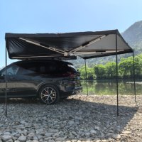 Auvent latéral de voiture en alliage d'aluminium en forme d'éventail, sans armature, étanche, 270 cm – Abri soleil et pluie pour les voyages routiers et les aventures en plein air