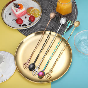 高品质搅拌勺玫瑰金不锈钢鸡尾酒摇床套装搅拌棒新款酒保工具酒保礼品 - Product Image 3