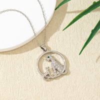 LUOYUNE Collier Pendentif Zircon Cubique Plaqué Or 18K Style Punk Hip Hop, Chaîne à Maillons Motif Léopard Animal Cool, Unisexe Quotidien