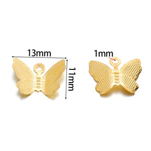 Butterfly Pendant 13x11mm Gold Plated Iron Charm For <b>Necklace</b> Making - Product Image 1