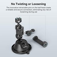   Support à ventouse pour GoPro avec broche anti-torsion, support de pare-brise métallique pour voiture, support de tableau de bord pour vlogging - 4275