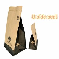 Sacs à café en papier kraft personnalisés, résistants à l'humidité et aux odeurs, biodégradables, avec valve et poche pour carte