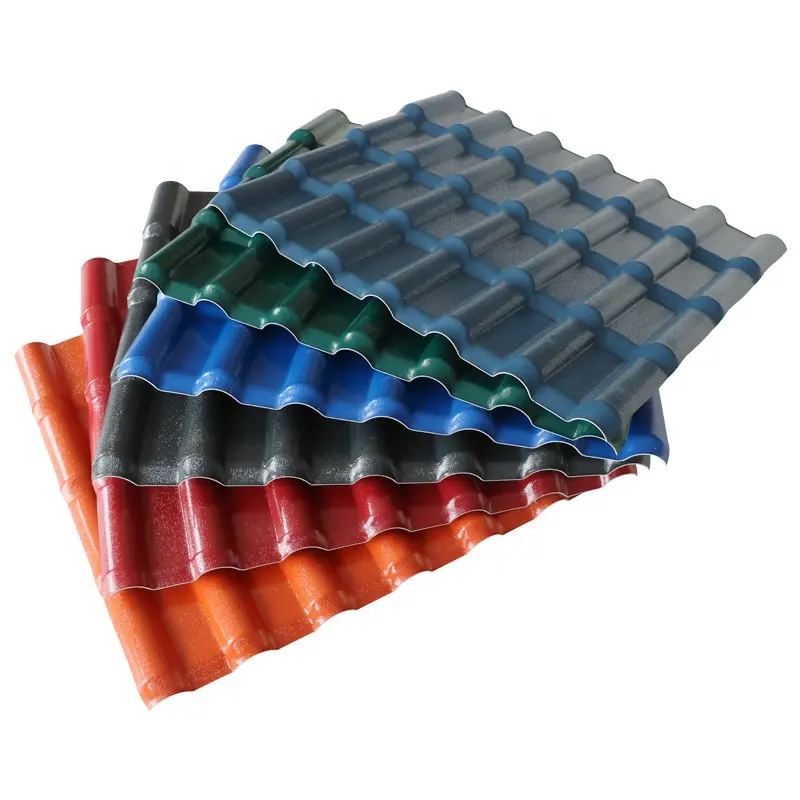 Estate Chinese Plastic Spanish Royal Synthetic Resin PVC Roof Roofing Tiles Hoja Price