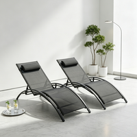 Chaise longue pliante en aluminium en forme de S, imperméable et résistante aux UV, empilable, pour l'extérieur – Meilleure vente