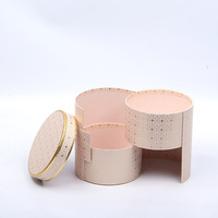 2025 nouvelle conception spéciale luxe Double couche cylindrique cadeau Tube boîte emballage avec Logo personnalisé Rose fleurs boîte-cadeau