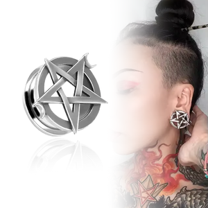 Großhandel 10mm Anlauf Free <span class=keywords><strong>Star</strong></span> Edelstahl Piercing Schmuck Ohr Tunnel Stecker Messgeräte Ohrringe - Product Image 1