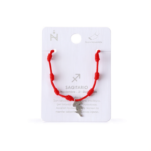 Tobillera Angelina Sagitario con Cordón Rojo y Acero Inoxidable, Joyería Zodiacal para Mujer - Product Image 1