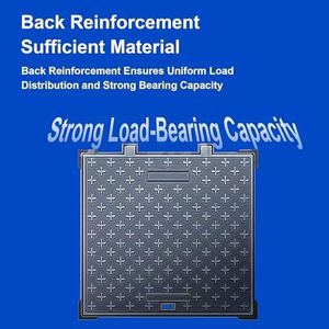 Coperchio per Pozzetto <span class=keywords><strong>in</strong></span> Ghisa Divino, Resistente, per Vialetti e Fosse Settiche, con Base, Quadrato, Nero, Antiscivolo, per Ispezione - Product Image 1