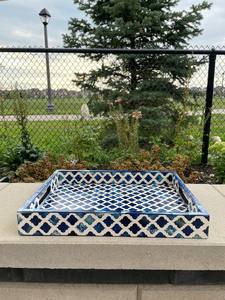 Bandeja de servicio con incrustaciones de hueso rectangulares hechas a mano más vendidas para el hogar, restaurante, Bar, Hotel, uso de boda disponible a precio mayorista - Product Image 4