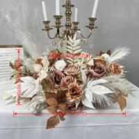 Couronne de fleurs blanches en soie de 60 cm de diamètre, arrangement floral personnalisé DKB Factory pour mariage