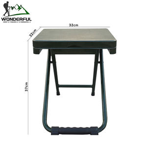 طاولة دراسة فردية قابلة للطي للاستخدام الخارجي مصنوعة من الحديد والبلاستيك المتين، مع مسند ظهر تلسكوبي، تصميم مربع، نمط صيد، قماش أكسفورد - Product Image 4