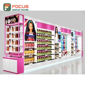 Expositor de Pelucas Independiente, Estante de Múltiples Niveles, Marco de Madera y Vidrio Resistente, Unidad de Exhibición para Tiendas de Pelucas - Product Image 1