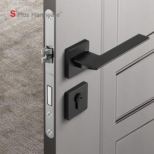 Poignée de verrouillage de porte double noire à <span class=keywords><strong>levier</strong></span> de passage intérieur moderne de style <span class=keywords><strong>italien</strong></span> pour portes et fenêtres intérieures d'hôtel - Product Image 5