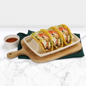Biodegradable Sugarcane 100 Pack <strong>Disposable</strong> Biodegradable Compostable <strong>Taco</strong> to Go Box Sugarcane Bagasse Takeaway <strong>Taco</strong> <strong>Holder</strong> - Product Image 6