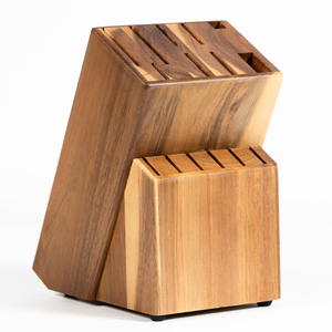 Nouveau bloc à couteaux de cuisine professionnel en bois d'acacia écologique, article cadeau de haute qualité, organisateur de couteaux en bois avec logo personnalisé pour - Product Image 1